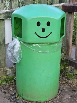 A happy dustbin Stock Photos