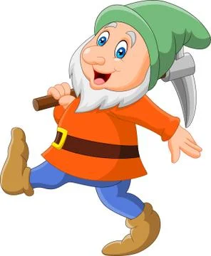 Happy dwarf miner Stock Illustration