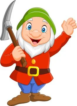 Happy dwarf miner Stock Illustration