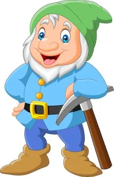 Happy dwarf miner Stock Illustration