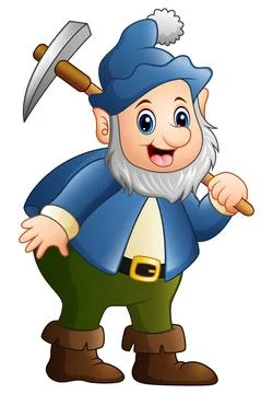Happy dwarf miner Stock Illustration