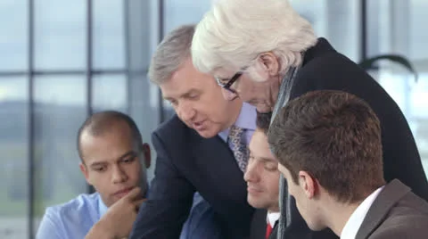 Happy dynamic business team brainstorming in a meeting Stock Footage