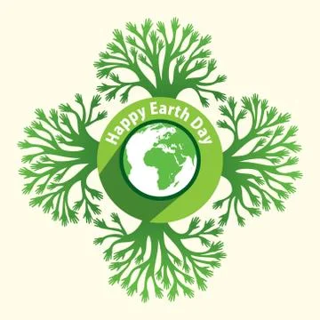 Happy earth day Ilustração Stock