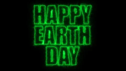 Happy earth day text, 3d rendering backdrop, computer generating, can be used Stock Illustration