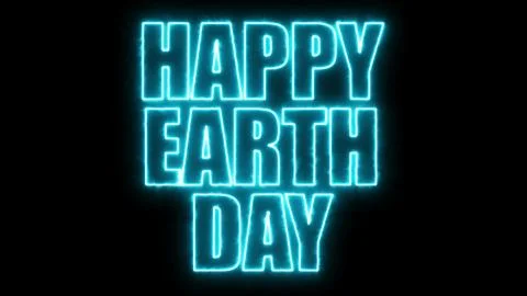 Happy earth day text, 3d rendering backdrop, computer generating, can be used Stock Illustration