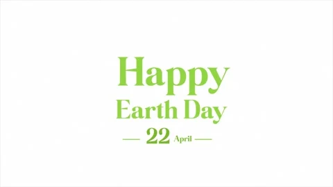 Happy Earth Day text animation and green leaves looping animation. Stock-Footage 271344405