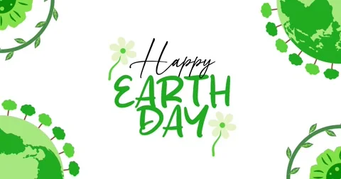 Happy Earth Day text animation Vídeo Stock 336734791