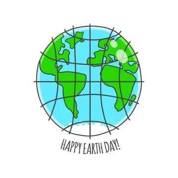 Happy Earth day vector card. Stock Illustration