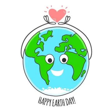 Happy Earth day vector card. Stock Illustration