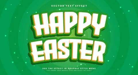 Happy Easter 3D editable text effect Template Stock Illustration