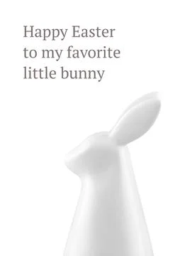Happy Easter 3d greeting card white bunny bauble long ears holiday design t.. Stock Illustration