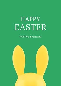 Happy Easter 3d greeting card congratulations bunny design template realistic Illustrazione stock