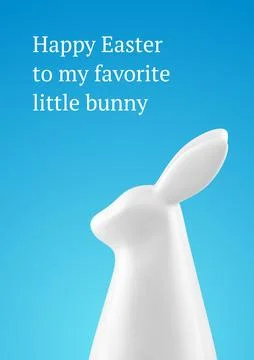 Happy Easter 3d greeting card white bunny bauble with long ears holiday des.. Stock Illustration