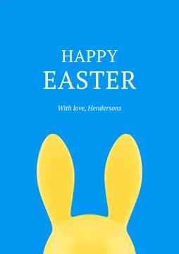 Happy Easter 3d greeting card congratulations bunny design template realist.. Stock Illustration