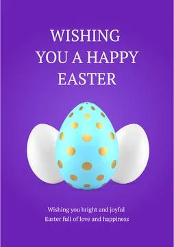 Happy Easter 3d greeting card painted ornament chicken eggs gift design tem.. Stock Illustration