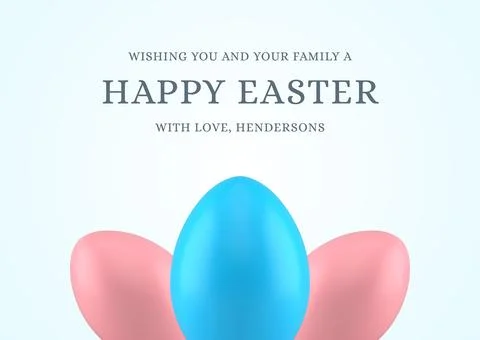 Happy Easter 3d painted chicken eggs modern greeting card design template rea Stock Illustration