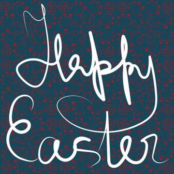 Happy easter abstract sign on pattern background Stock Illustration