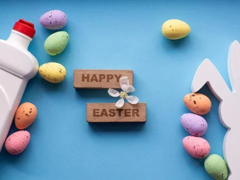 Happy Easter and cleaning concept Stock Photos