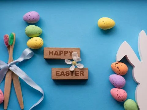 Happy Easter and dentist concept Stock Photos