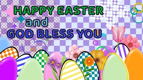 Happy easter and god bless you greetings illustration 스톡 일러스트