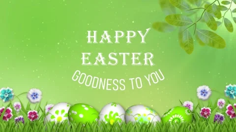 Happy easter and goodness to you blessings on green nature theme easter bac.. Stock Footage 306079390