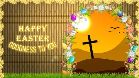 Happy easter and goodness to you greeting illustration Stock Illustration