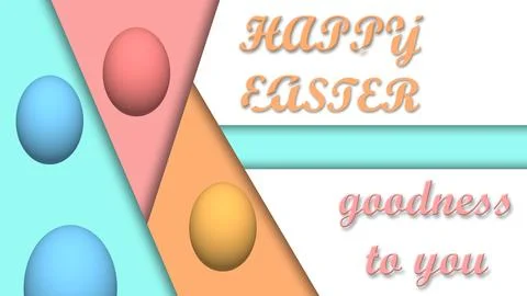 Happy easter and goodness to you blessings with colourful floating easter egg Stock Illustration