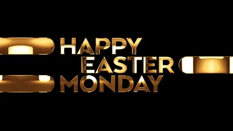 Happy Easter and Happy Easter Monday Golden text animation gold effect Stock Footage 270343938