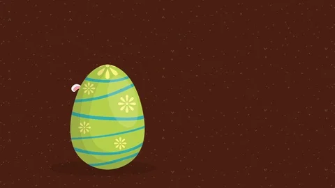 Happy easter animated card with little girl using rabbit ears Stock Footage 126131347