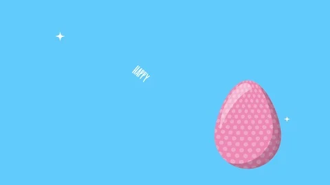 Happy easter animated card with rabbit and butterfly Stock Footage 126191498