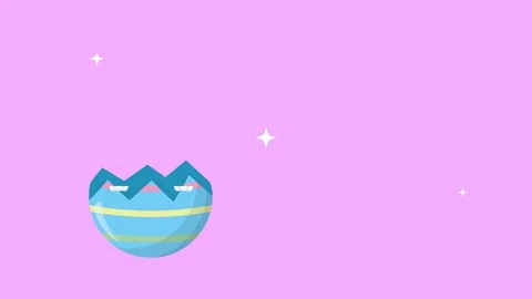 Happy easter animated card with rabbit in egg Stock Footage 126200425