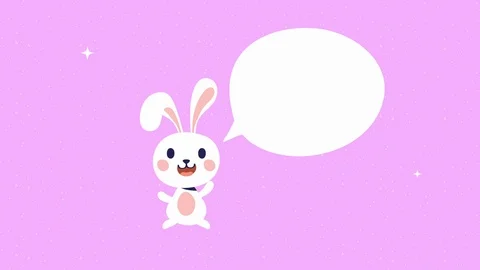 Happy easter animated card with rabbit and speech bubble Stock Footage 126202308