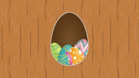 Happy easter animated card with rabbit and flowers decoration Stock Footage 126222795