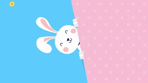 Happy easter animated card with rabbit Stock Footage 126225160