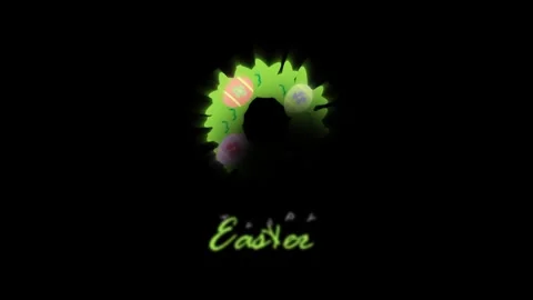 Happy Easter Animated Motion Graphic with Glowing Green Wreath and Festive Eggs  Stock Footage 326989014