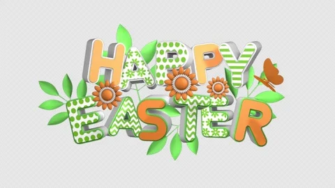 Happy Easter animation on alpha channel Stock Footage 303595412