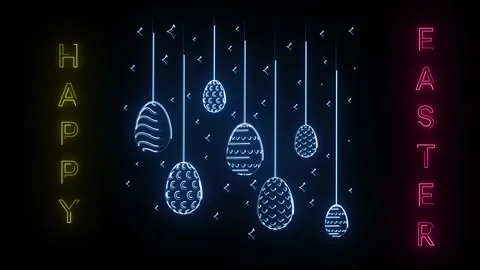 Happy easter animation drawing lines celebrate wish holiday event customer c Stock Footage 228865261