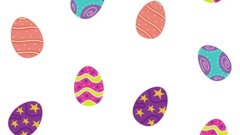 Happy easter animation with eggs pattern Stock Footage 171435487