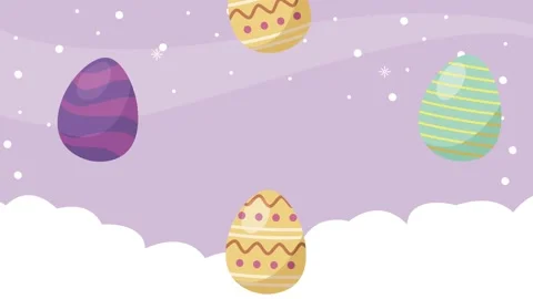 Happy easter animation with eggs pattern Stock Footage 171435523