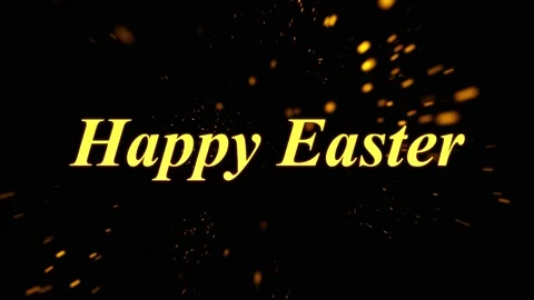 Happy Easter animation text in gold color with particles. Stock Footage 236805462