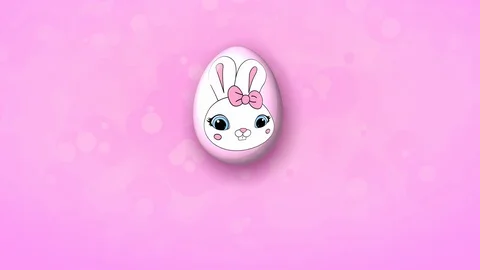 Happy Easter animation title trailer 50 FPS bubbles pink Video stock 103538545