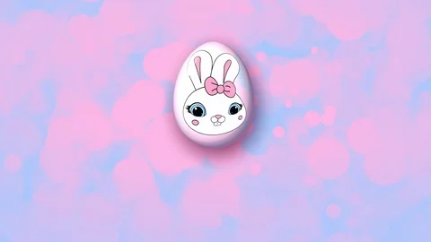 Happy Easter animation title trailer 30 FPS bubbles pink babyblue Stockbeeldmateriaal 103651584