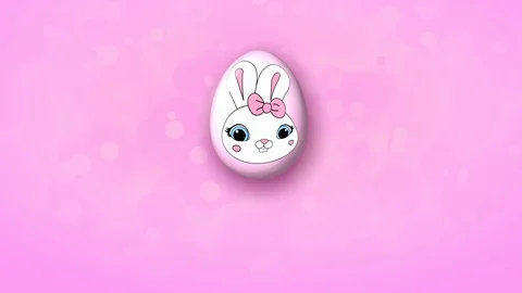 Happy Easter animation title trailer 30 FPS bubbles pink Stock Footage 103652242