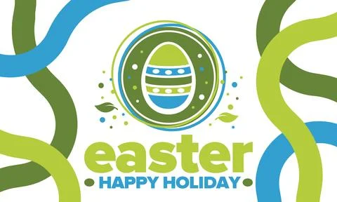 Happy Easter in April. Christian spring holiday. Traditional eggs with pattern Stockillustratie