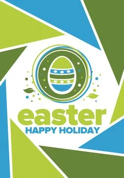Happy Easter in April. Christian spring holiday. Traditional eggs with pattern Stockillustratie