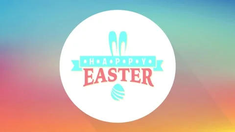 Happy easter art and craft festive message with multicolored elements for Stock Footage 130602022