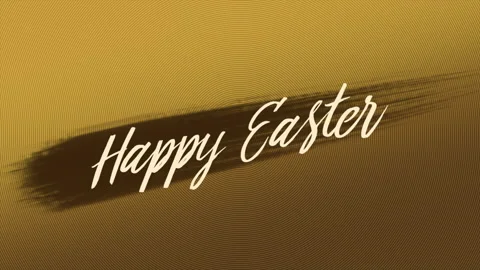 Happy Easter with art brush and yellow vertigo pattern Video stock 169733430