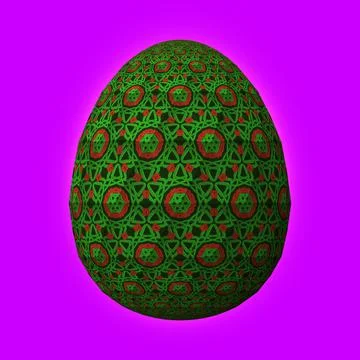 Happy Easter, Artfully designed and colorful 3D easter egg, 3D illustration o Stock Illustration