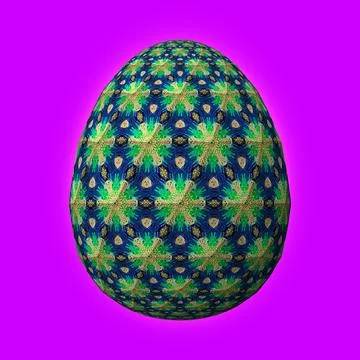 Happy Easter, Artfully designed and colorful 3D easter egg, 3D illustration o Stock Illustration