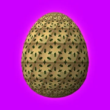 Happy Easter, Artfully designed and colorful 3D easter egg, 3D illustration o Illustrazione stock